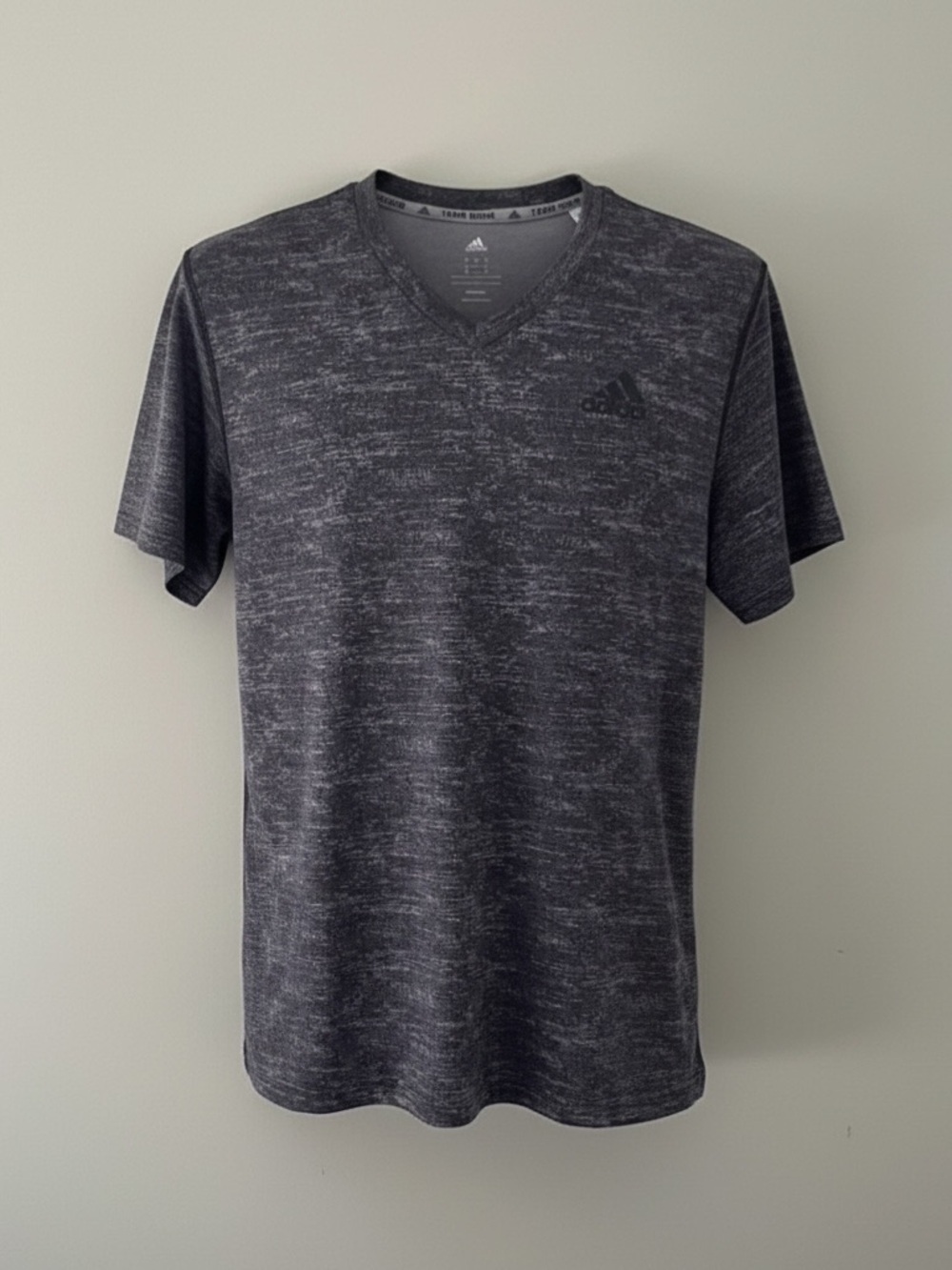 Adidas Climalite Gray Heather V-Neck Athletic Training Shirt Large